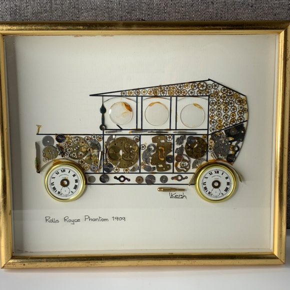 L Kersh of London Signed Horological Collage Rolls Royce Phantom 1909 - Framed - Picture 3 of 12